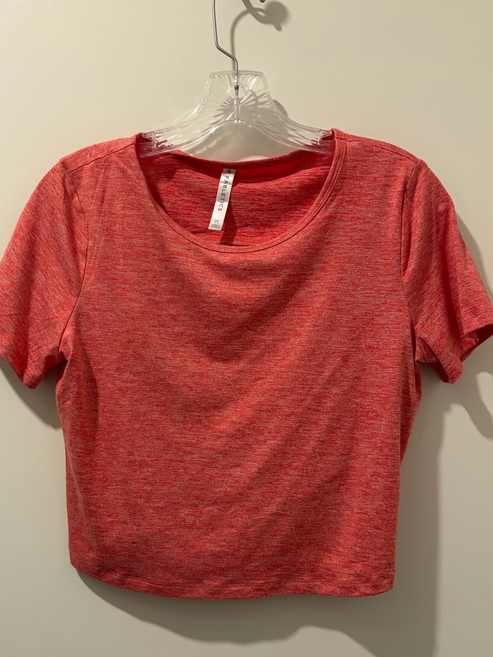 Women's Pink Heather Scoop-Neck Crop Workout Top